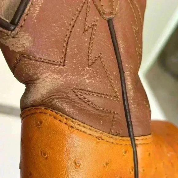 Dan Post ostrich leather  toddler unisex boots sz 4.5 - Picture 9 of 12